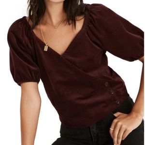 Madewell corduroyed puffed sleeves